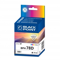 Zamiennik HP 78D Color BLACK POINT zam. tusz do HP Deskjet 916C, 920C, 930C, 935C, 940C, 950C, 959C, 960C, 970Cxi, 980Cxi, 990Cxi, 995C, 1180C, 1220C,