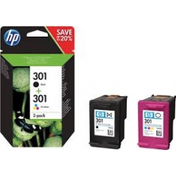 HP 301 BLACK + COLOR ComboPack Tusz HP N9J72AE HP Deskjet 1000, 1050, 2000, 2050, 3000, 3050